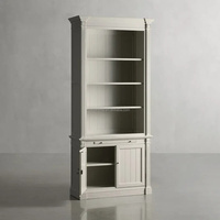Bibliothèque ouverte artisanale en bois massif français, avec moulures cannelées, pour bibliothèque, meubles de bureau, commodes de cuisine, et meubles de rangement.