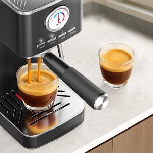 <span class=keywords><strong>Machine</strong></span> <span class=keywords><strong>à</strong></span> expresso compacte <span class=keywords><strong>avec</strong></span> débitmètre intégré mousseur <span class=keywords><strong>à</strong></span> <span class=keywords><strong>lait</strong></span> <span class=keywords><strong>à</strong></span> vapeur, <span class=keywords><strong>machine</strong></span> <span class=keywords><strong>à</strong></span> <span class=keywords><strong>café</strong></span> 20 bars en acier inoxydable pour cappuccino, latte - Product Image 2