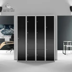 Armario de Metal de 1, 2, 3 y 4 puertas, armario de almacenamiento negro con cerradura, armario de acero con puertas y estantes para el hogar, oficina y dormitorio