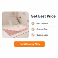 Tapis de jeu moelleux rose pâle de luxe pour chambre à coucher, vente en gros