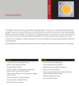 Puce LED COB Bridgelux série E BXKC-30E1501-D-13 937LM 7W 3000k blanc chaud Ra82 152lm/W angle de vision de 120° - Product Image 2