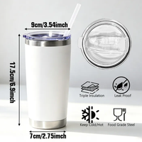 Gobelet isotherme en acier inoxydable 20 oz avec logo personnalisé, vente en gros, isolation sous vide pour les distributeurs
