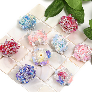 Perles complètes, roses, boule de fleurs, papillons, perles fantaisie, mélange de couleurs, rondes, bricolage, fabrication de bracelets faits à la main, matériaux prêts à être expédiés - Product Image 3