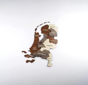 Nedherlands Décoration murale en bois <span class=keywords><strong>Carte</strong></span> 3D <span class=keywords><strong>Carte</strong></span> en bois Nederland Cadeau pour ami néerlandais - Product Image 3