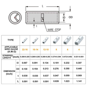 थोक पीतल गैर-इन्सुलेट बट कनेक्टर किट अनइन्सुलेट क्रिंगा तार कनेक्टर कॉपर संपर्क प्लास्टिक सामग्री शक्ति - Product Image 5