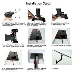 Adjustable Carbon Steel Tripod Stand for <strong>Starlink</strong> Gen 3 Heavy Duty Wall Roof Mounting Pole With Curved Extension Arm for V3 Gen3 - Product Image 6