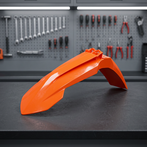 Per KTM SX-F 250 parafango anteriore 2016-2022 arancione fluorescente realizzato in materiale plastico resistente e ABS - Product Image 2