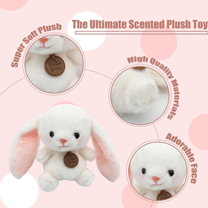 Peluche Coniglietto Bianco Profumato, Morbido <span class=keywords><strong>e</strong></span> Carino, Giocattolo Imbottito per Bambini, Coniglio Squeezable con Orecchie Lunghe - Product Image 3