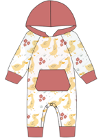 Barboteuse à capuche ODM OEM pour tout-petits Super Skin-friendly Kids Casual and Daily Adorable Prints Onesie Unisex for Domestic Life