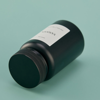 100ml 100cc noir mat HDPE récipient de capsule en plastique bouchon à vis vide de qualité alimentaire pour bouteilles de supplément de médecine de santé