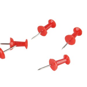 Red T-shaped <b>Nails</b> Plastic Thumbtacks For Notice Board And Photo <b>Wall</b> Display - Product Image 4