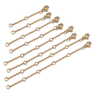 Lobster Clasp Tail <strong>Chain</strong> <strong>Extender</strong> | 18K PVD <strong>Gold</strong> Plated Stainless Steel Necklace Bracelet Extension for DIY Jewelry Making - Product Image 1