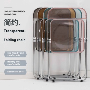 Transparent <strong>Folding</strong> Ins Style Dining <strong>Chair</strong> Fashionable Makeup <strong>Chair</strong> for Clothing Store Hotel Internet Celebrity <strong>Chair</strong> - Product Image 4