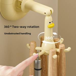 Ventosa sin perforaciones de <span class=keywords><strong>seis</strong></span> garras para patito, estante de cocina, organización de herramientas montadas en pared de plástico PVC de un solo nivel para bolsas - Product Image 3