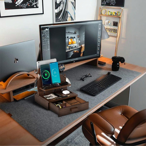 Bằng Gỗ Máy Tính Để Bàn Ngăn Kéo Tổ Chức Cho Nhà Văn Phòng Điện Thoại Của Apple Đồng Hồ Docking Station Đầu Bàn Tổ Chức 3 Điện Thoại Cho Nam Giới Phụ Nữ - Product Image 2