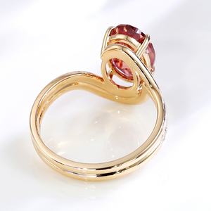 Anillo de Compromiso de Diamante Cultivado en Laboratorio con Corte Ovalado IGl de Color Rojo VVS, Joyería Personalizada de Oro Sólido de 18K, Anillo de Diamante de Lujo para Mujer para Fiesta - Product Image 3
