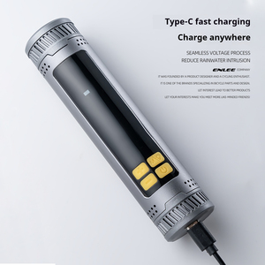 ENLEE Bomba de Aire Eléctrica Mini de Aleación de Zinc de 130 PSI - Inflador de Neumáticos Portátil de Alta Presión con Manómetro Digital, Bomba para Bicicleta - Product Image 6