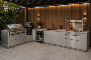 Cuisine <span class=keywords><strong>barbecue</strong></span> extérieure  et station de grill pour villas Four électrique encastré sur mesure et gril <span class=keywords><strong>en</strong></span> acier inoxydable - Product Image 2