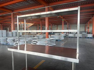 Étagères en acier inoxydable, étagères de rangement pour cuisine, unités d'étagères de garage, table de travail commerciale moderne avec dessus d'étagère, tiroir et porte-pots - Product Image 5