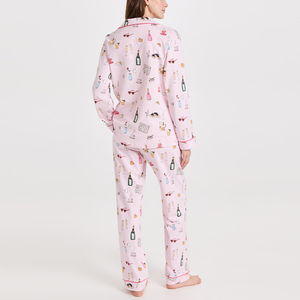 <span class=keywords><strong>Pigiama</strong></span> da Donna in <span class=keywords><strong>Cotone</strong></span> Biologico, Set PJ Classico Sostenibile, Abbigliamento da Notte Personalizzato, Completo Loungewear da Donna con Maniche Lunghe - Product Image 6