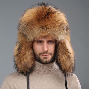 Gorros de Invierno para Hombre, de Piel de Mapache Natural, para Esquí y Ciclismo, Deportes al Aire Libre, Cálidos, Suaves y Lujosos - Product Image 2