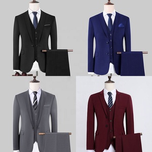 Trajes de tres piezas para <span class=keywords><strong>hombre</strong></span>, chaqueta de fiesta de un solo pecho americana roja, chaleco de esmoquin para novio, camisa Formal, pantalones de vestir, <span class=keywords><strong>traje</strong></span> de negocios - Product Image 6
