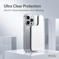 Coque transparente détachable compatible avec design surélevé aux quatre coins, antichoc, en TPU, avec coussin d'air et fixation magnétique deux-en-un