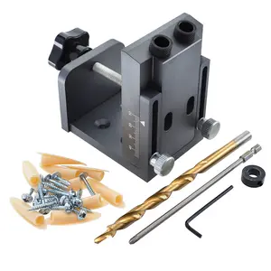 Pocket hole Jig Woodworking Kit Portable Hole Jig Joinery System Drilling Bit
