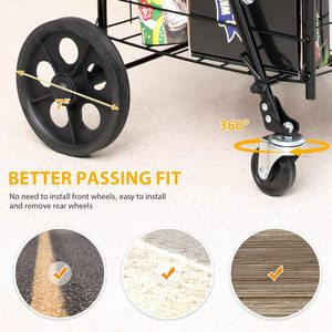 Guanriver chariots pliants <span class=keywords><strong>pour</strong></span> les <span class=keywords><strong>personnes</strong></span> âgées plier les roues en acier solides chariot <span class=keywords><strong>de</strong></span> chariot à provisions - Product Image 6