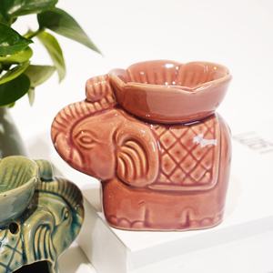 Brûleur d'encens réglable en céramique rétro en forme d'éléphant pour décoration de <span class=keywords><strong>voiture</strong></span> et de bureau huile essentielle et chauffage de <span class=keywords><strong>bougie</strong></span> de parfum d'air - Product Image 2