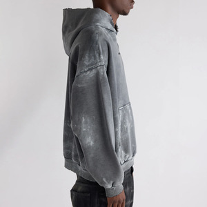 Sudadera con capucha lavada con piedra ácida de gran tamaño, ropa de calle personalizada 2025 - Product Image 4