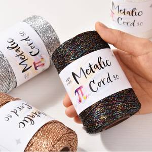 Fil d'argent 3 mm pour DIY, fil lurex, 100 m, couleurs disponibles, cordon creux, emballage en boîte cadeau pour le tricot - Product Image 2