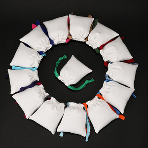 Sac écologique personnalisé, pochette en coton recyclable avec cordon de serrage, emballage durable pour bijoux, cosmétiques, marque verte, vente en gros - Product Image 3