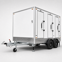 Remorque Sanitaire Mobile de Luxe à 3 Stations, Toilettes Portables à Panneaux Double Paroi pour Écoles, Bureaux et Hôpitaux
