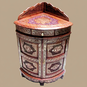 Designer Injection-Molded Classic Three-Layer Wooden Corner <b>Drawer</b> <b>Chest</b> Hand-Carved Floral Pattern Brass Inlay Work for Shoes - Product Image 1