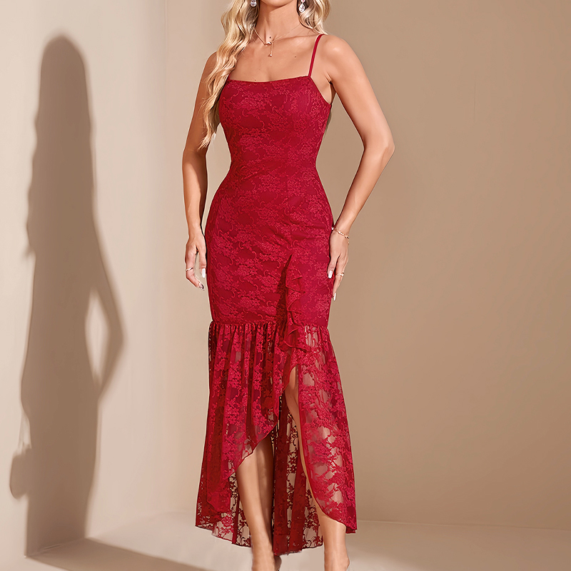 Red Dress - Red Lace Dress for Women 2025 New Style