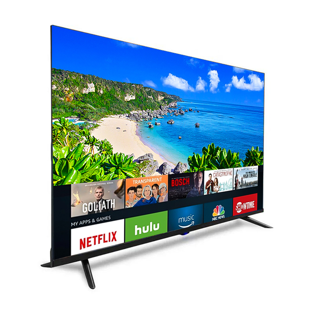 4K UHD Hospitality Hotel TV 24-110" Explosion-Proof Tempered Glass Smart Television Solar 12V DC LED TV for Restaurant & Bar