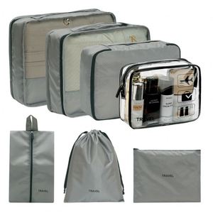 7-Piece <b>Foldable</b> Travel <b>Suitcase</b> Clothes Packing Organizer Luggage Storage Bag Set - Product Image 2