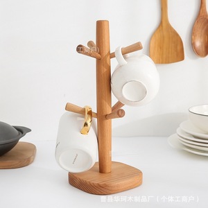 Support à tasses en bois en forme de branche, égouttoir de bureau, organisateur de rangement suspendu pour usage domestique - Product Image 3