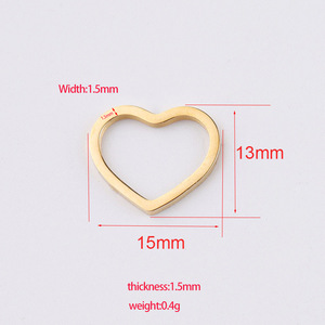 <strong>Heart</strong> <strong>Shape</strong> Silver/Gold/Rose Gold <strong>Customs</strong> Metal DIY Engravable <strong>Tags</strong> Stainless Steel <strong>Heart</strong> Charm for Jewelry Making - Product Image 2