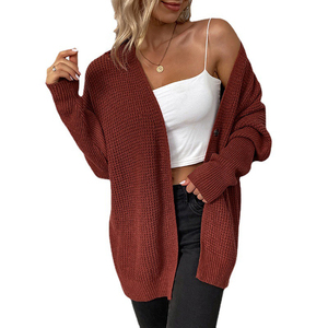 Cárdigan fino con un botón informal para <span class=keywords><strong>mujer</strong></span>, suéter de punto con <span class=keywords><strong>manga</strong></span> de murciélago a la moda para <span class=keywords><strong>mujer</strong></span> - Product Image 1