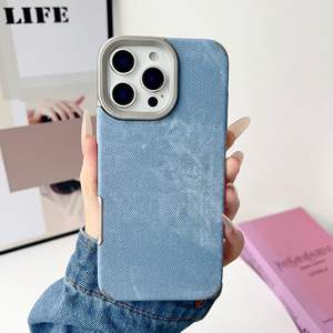 Coque pour iPhone 17/16, texture denim électroplaqué, style rétro simple pour coque de protection antichoc Apple 15/14 Pro - Product Image 6