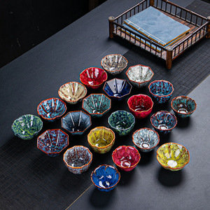 2025 gốm Tea Cup Set 100ml temmoku men sứ Kung Fu Bán Buôn Đồ gốm drinkware & Bộ đồ ăn - Product Image 2