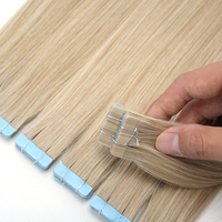 Extensions à bandes adhésives Lanmuse de qualité salon, cheveux humains russes lisses invisibles, 100g/paquet, cheveux vierges Remy, prix de gros
