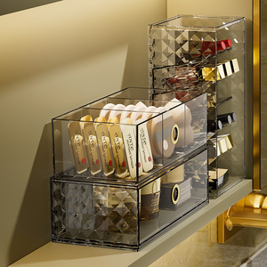 Cosmetic <b>Storage</b> <b>Box</b> With Drawers PET <b>Material</b> Large Capacity Makeup Organizer For Dressing Table Powder And Beauty Tools - Product Image 4