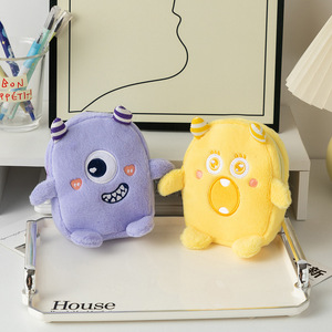 Stupido piccolo mostro di peluche portamonete per ragazze nuovo in grande occhio rossetto borsa chiusura con cerniera portafoglio con motivo animale - Product Image 4