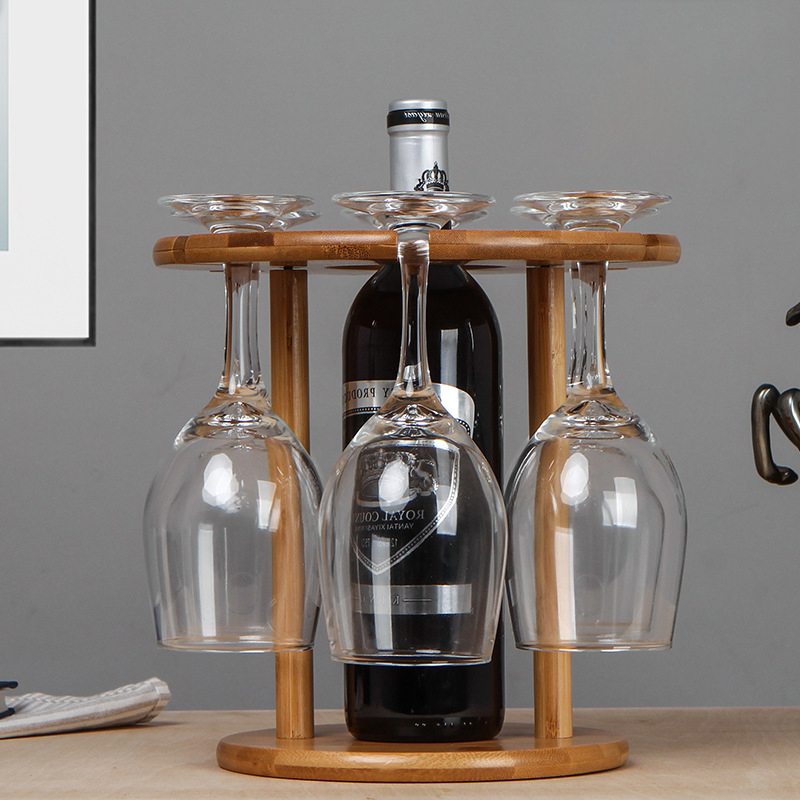 Bambus-Weinregal Weinglashalter und Flaschentrockner Bambus-Weinaufbewahrung  mit Platz fr 6 Glser 1 Flasche Glasregal| Alibaba.com