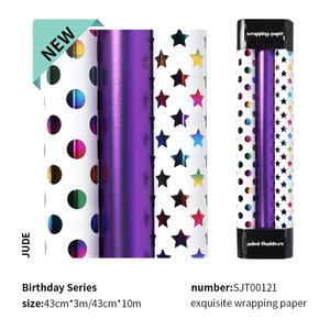 لوحة رسم ملونة بختم ساخن لعيد الحب وأعياد الميلاد، لفة كبيرة الحجم بنقاط ونجوم بنفسجية حالمة - Product Image 6