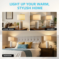 Lampes de chevet pour chambre à coucher, lampes modernes pour tables de nuit, lampes de table de style campagnard pour salon, bureau à domicile, couloirs, blanc