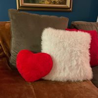 Almohadas de Corazón Rosadas y Blancas, Cojines Decorativos en Forma de Corazón, Almohadas Esponjosas para Cama, Sofá, Auto, Decoración del Hogar